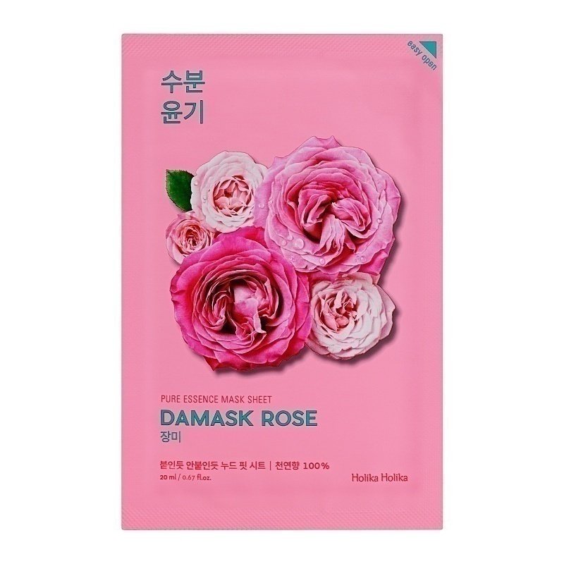 Holika Holika Pure Essence Mask Sheet Damask Rose – veido kaukė